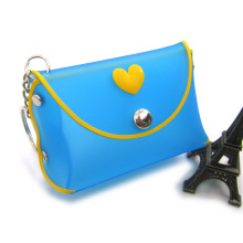 Fashion Silicone Coin Purse with Metal Clip and Metal Chain